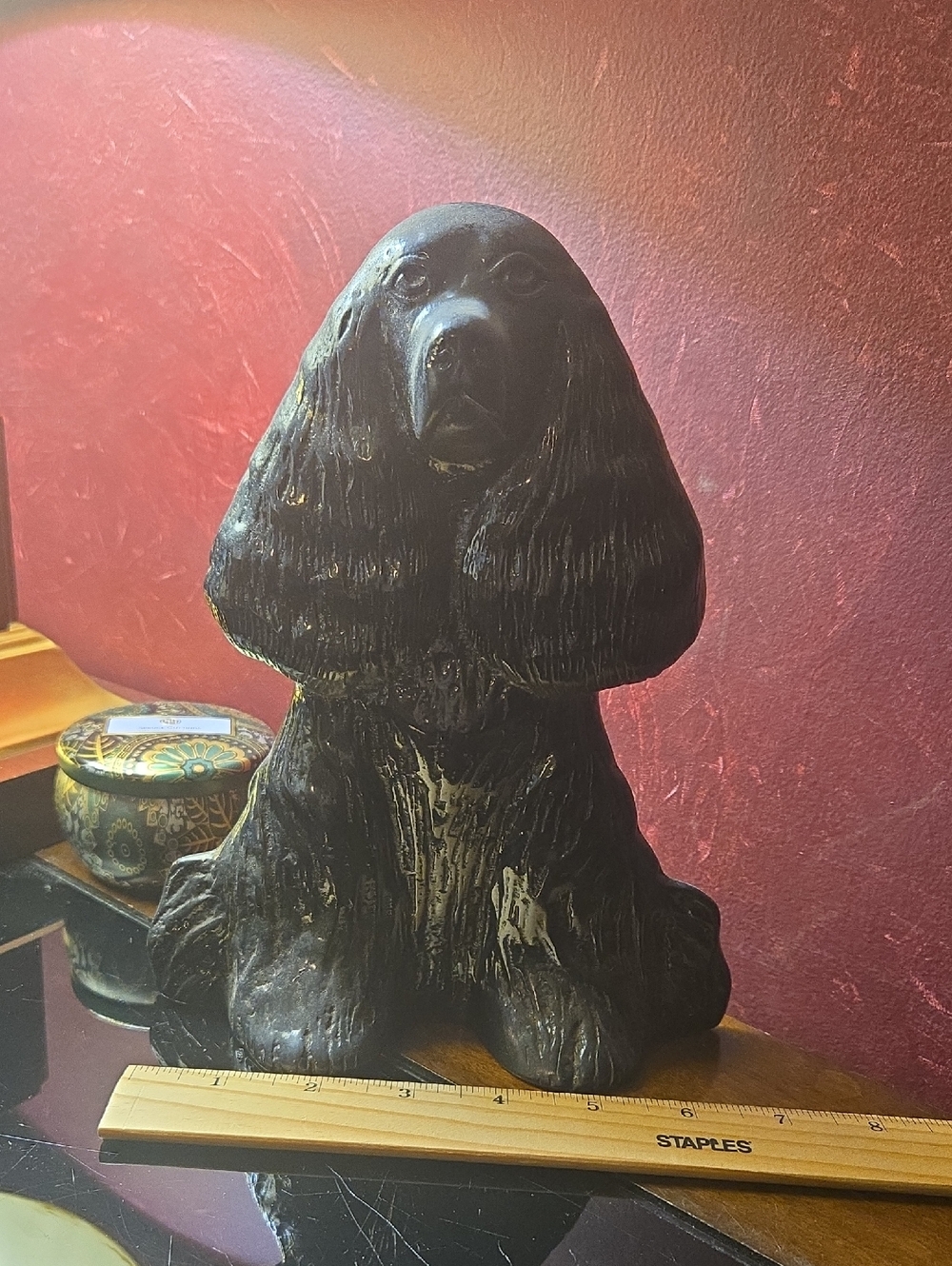 Vintage 1949 Cast Brass Cocker Spaniel Doorstop by Dream Boy Va Metal Crafters - Picture 3 of 5